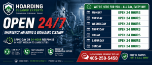 Open 24 Hours a Day Hoarding Cleanup Emergency Nationwide Service